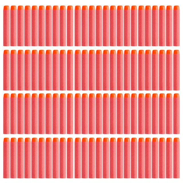 100 pcs Fluorescence Dart Refills Universal Standard Round Head Hollow Foam Bullets for Nerf Toy Gun