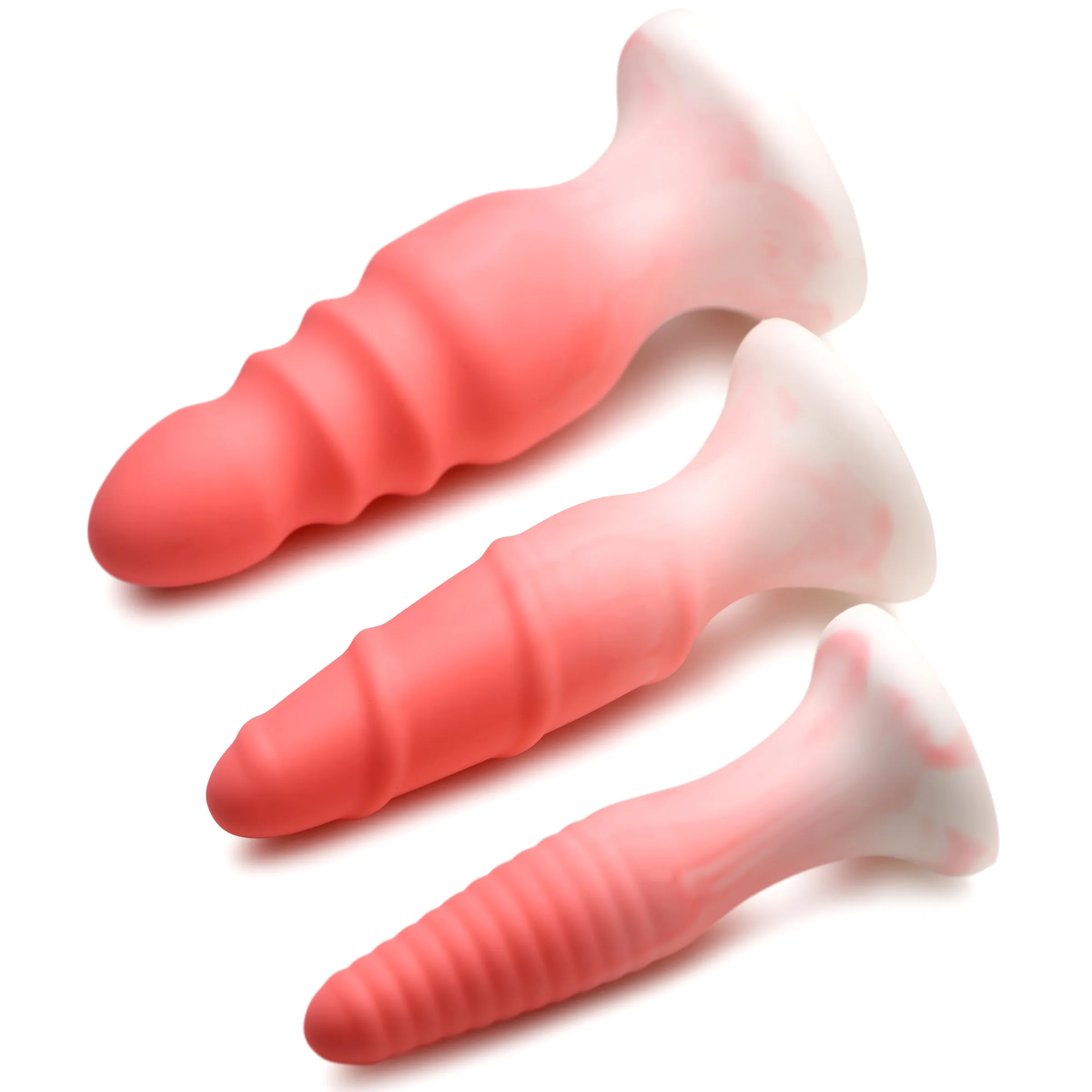 3 Piece Silicone Butt Plug Set - Pink