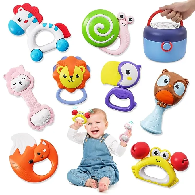 8 Pieces Baby Rattles