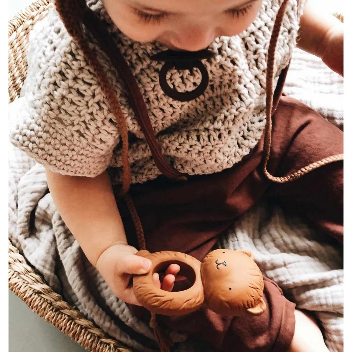 A Little Lovely Company Teether Ring - Bear