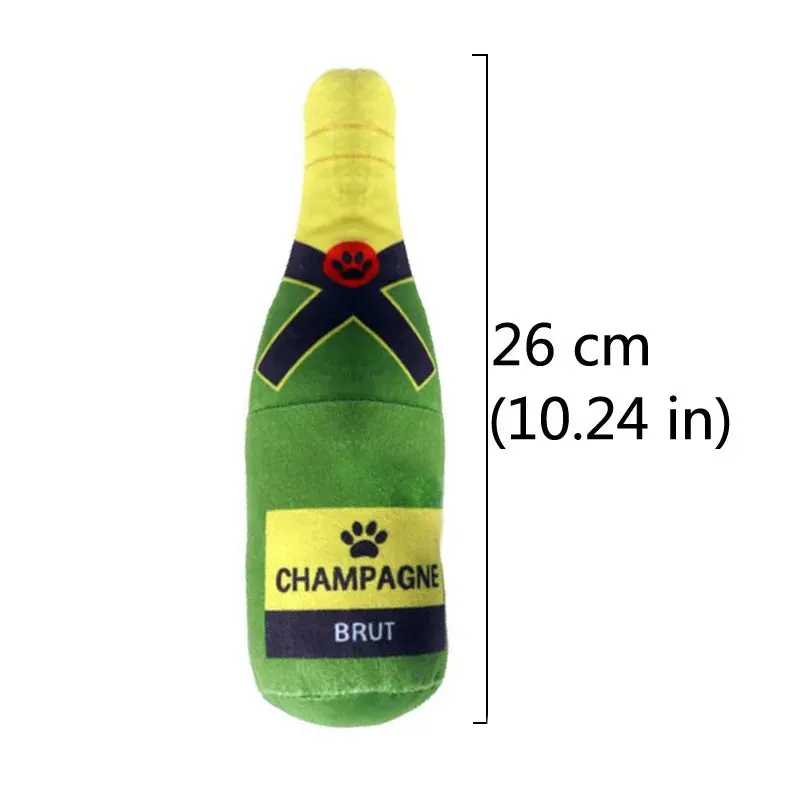 Anniepaw Wine Bottle Shaped Squeaky Dog Toy Plush Bite-Resistant