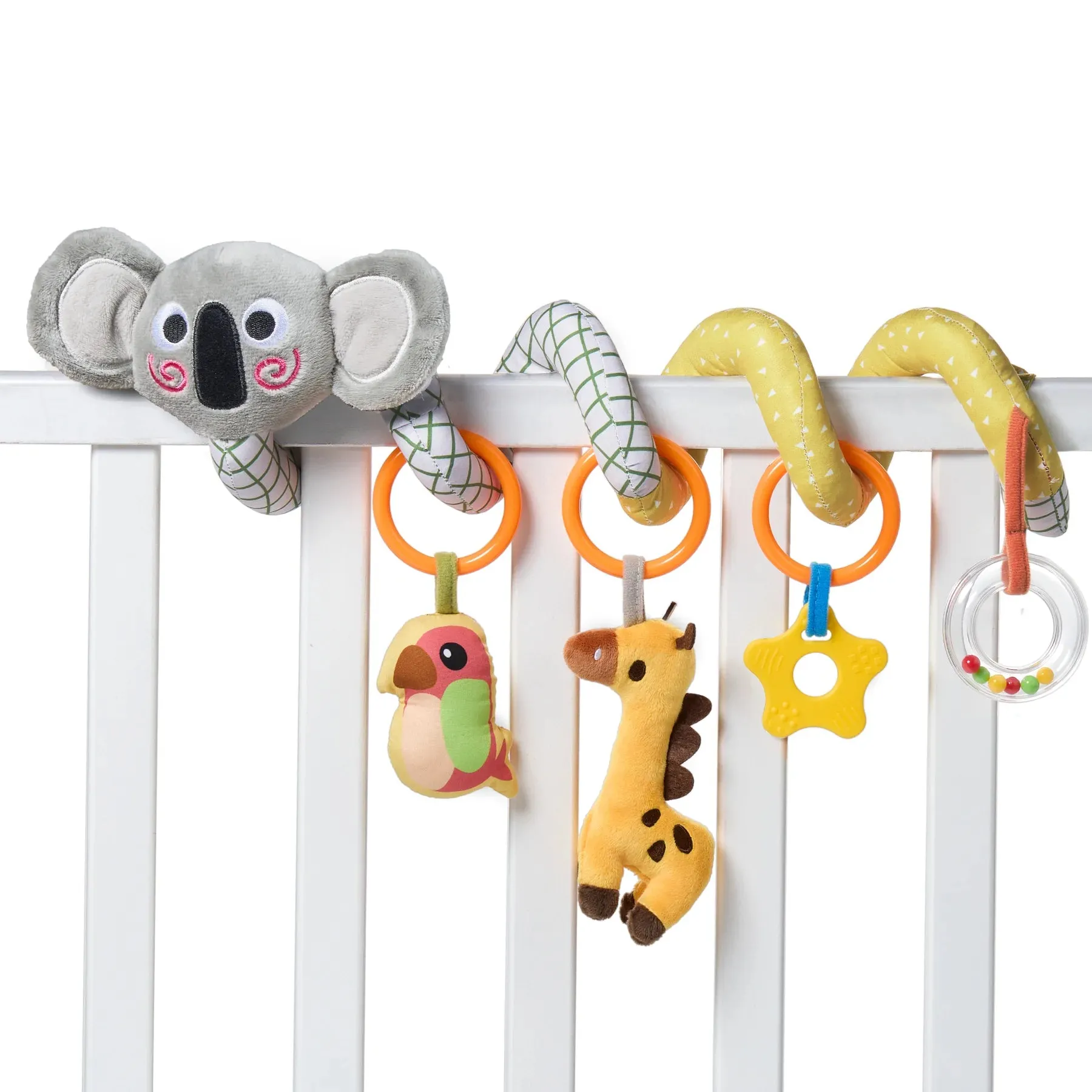 Baby arch toy, soft spiral car seat toy koala giraffe bird arch stroller baby toy travel crib toy for babies 0 Month 