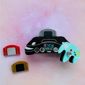 Black Game Console Brooch (Interactive!)