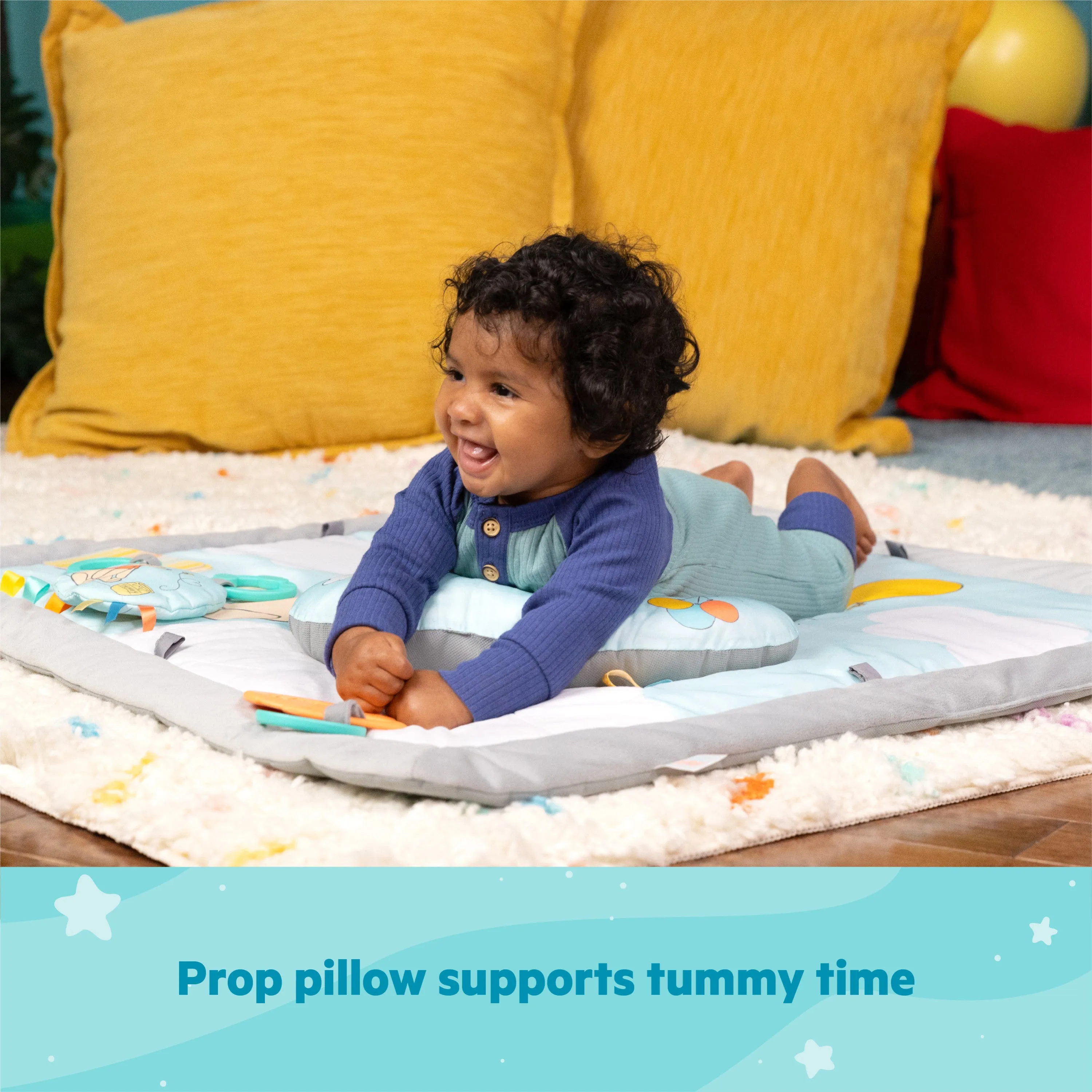 Bright Starts Disney WINNIE THE POOH Once Upon a Tummy Time Activity Gym, Blue