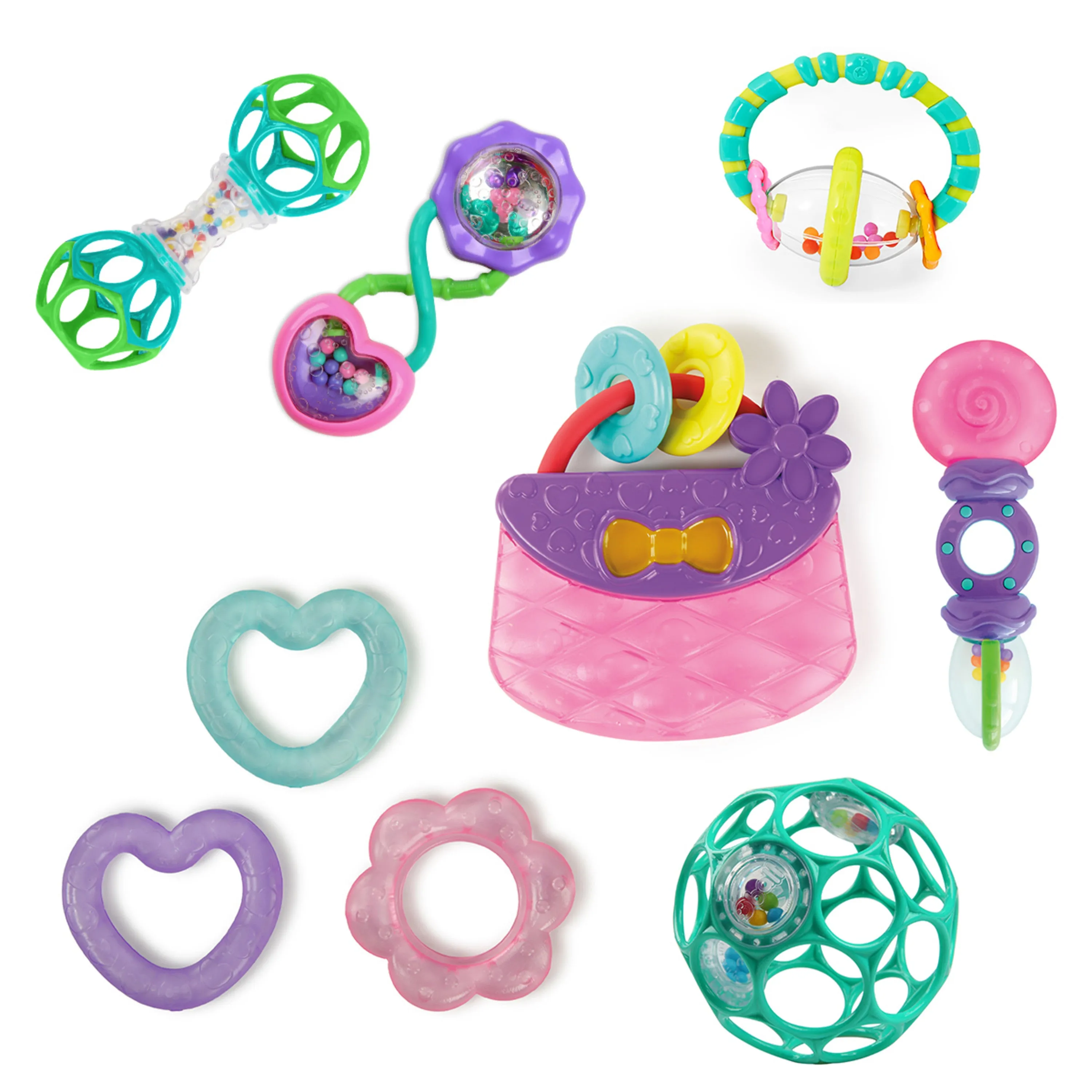 Bright Starts Everything Nice 9pc Gift Set Baby Rattles and Teethers