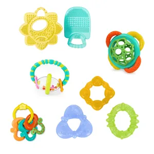 Bright Starts Teeth Relief 8pc Gift Set, Easy-Grasp Baby Teethers