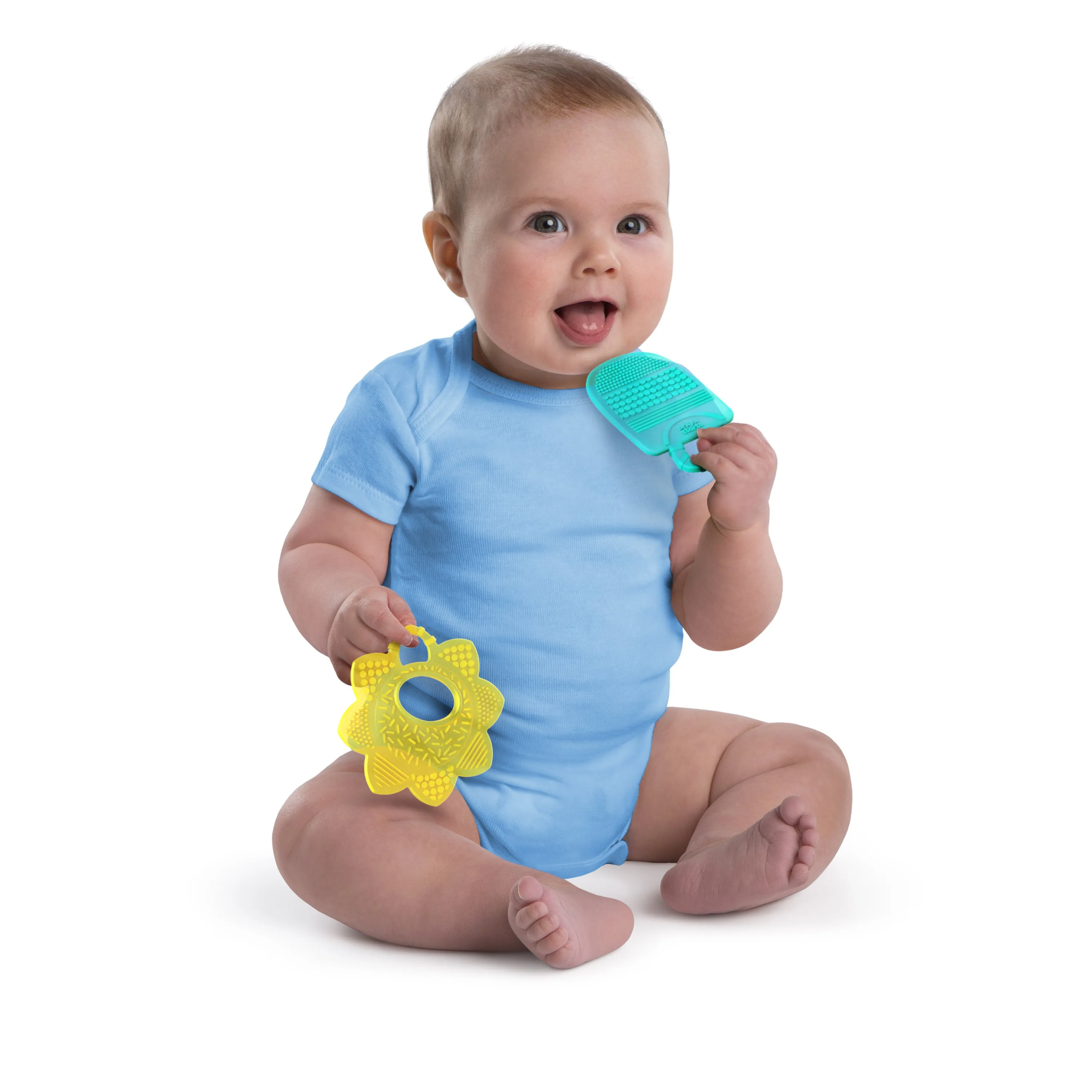 Bright Starts Teeth Relief 8pc Gift Set, Easy-Grasp Baby Teethers