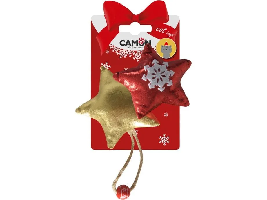 Cat toy- Stars (2p)   Christmas bag(1p), in polyester, approx. 9cm