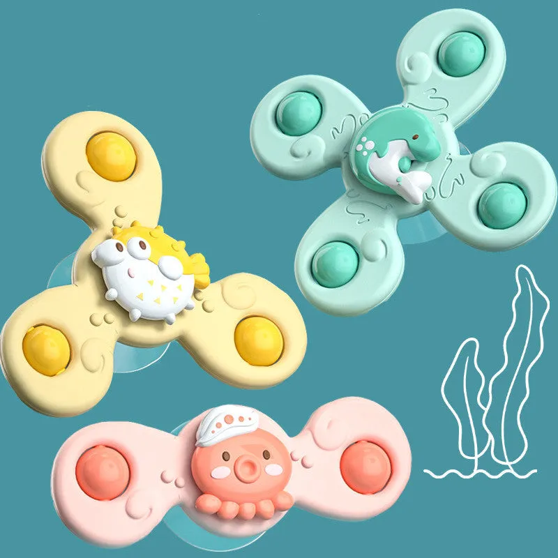 Children's Sucking Disc Rotary Table Rotating Insect Marine Animal Gyro Fun Bath Rotating Toys For Children And Infants