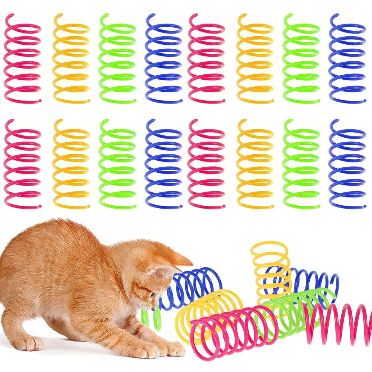 Colorful Cat Spring Toys 80pcs Pack