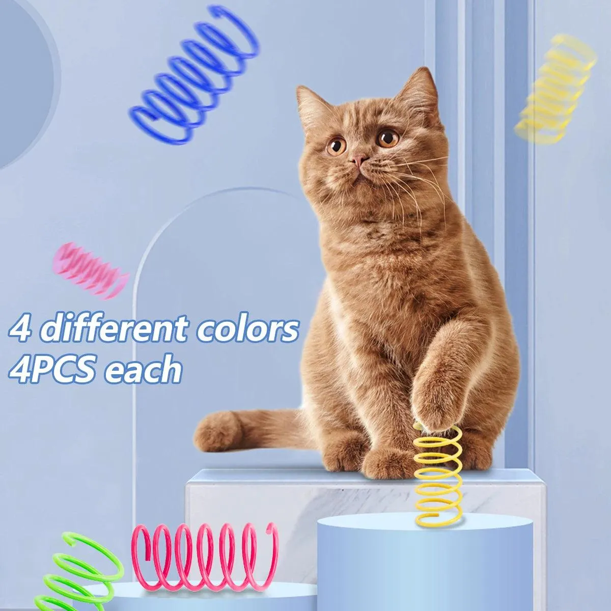 Colorful Cat Spring Toys 80pcs Pack