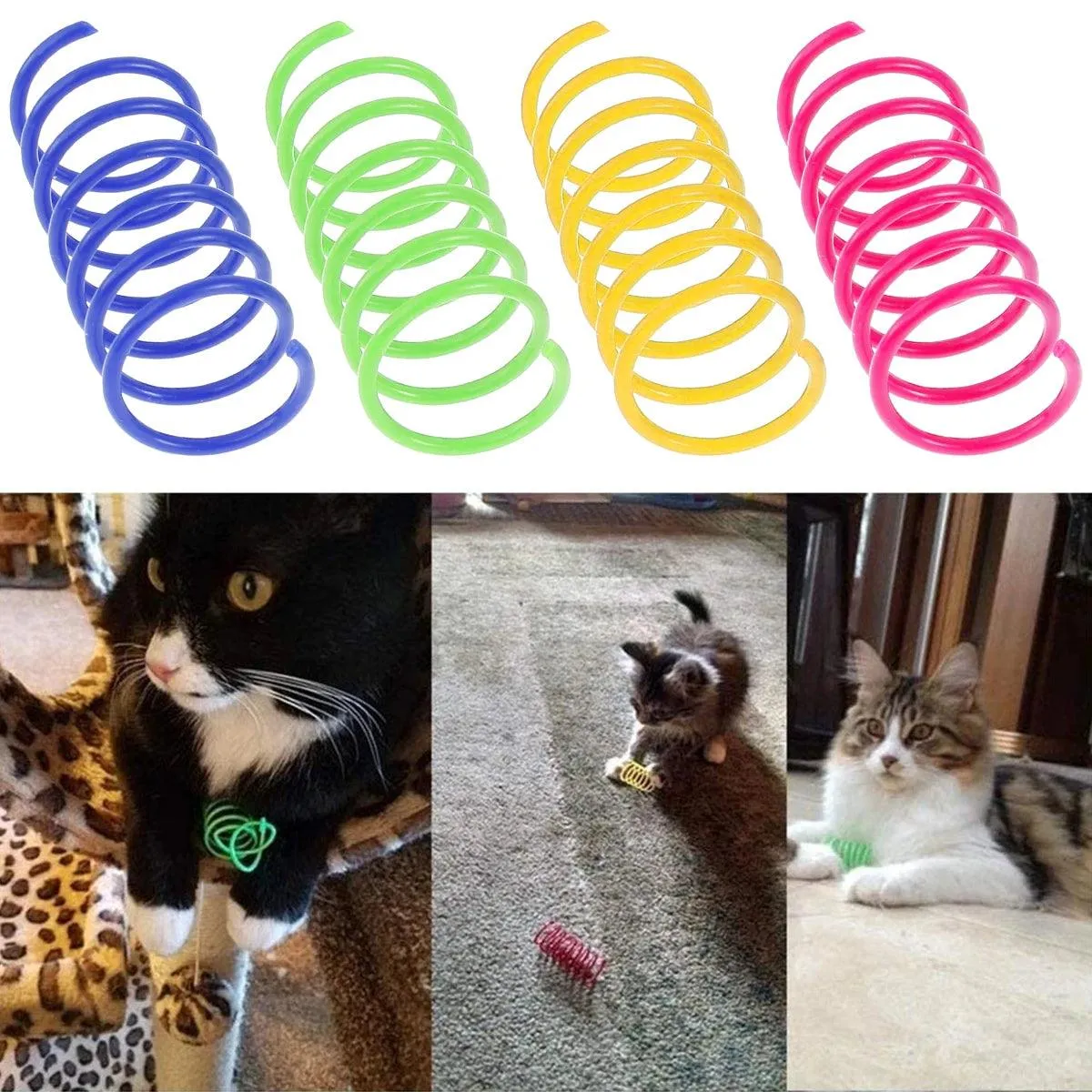 Colorful Cat Spring Toys 80pcs Pack