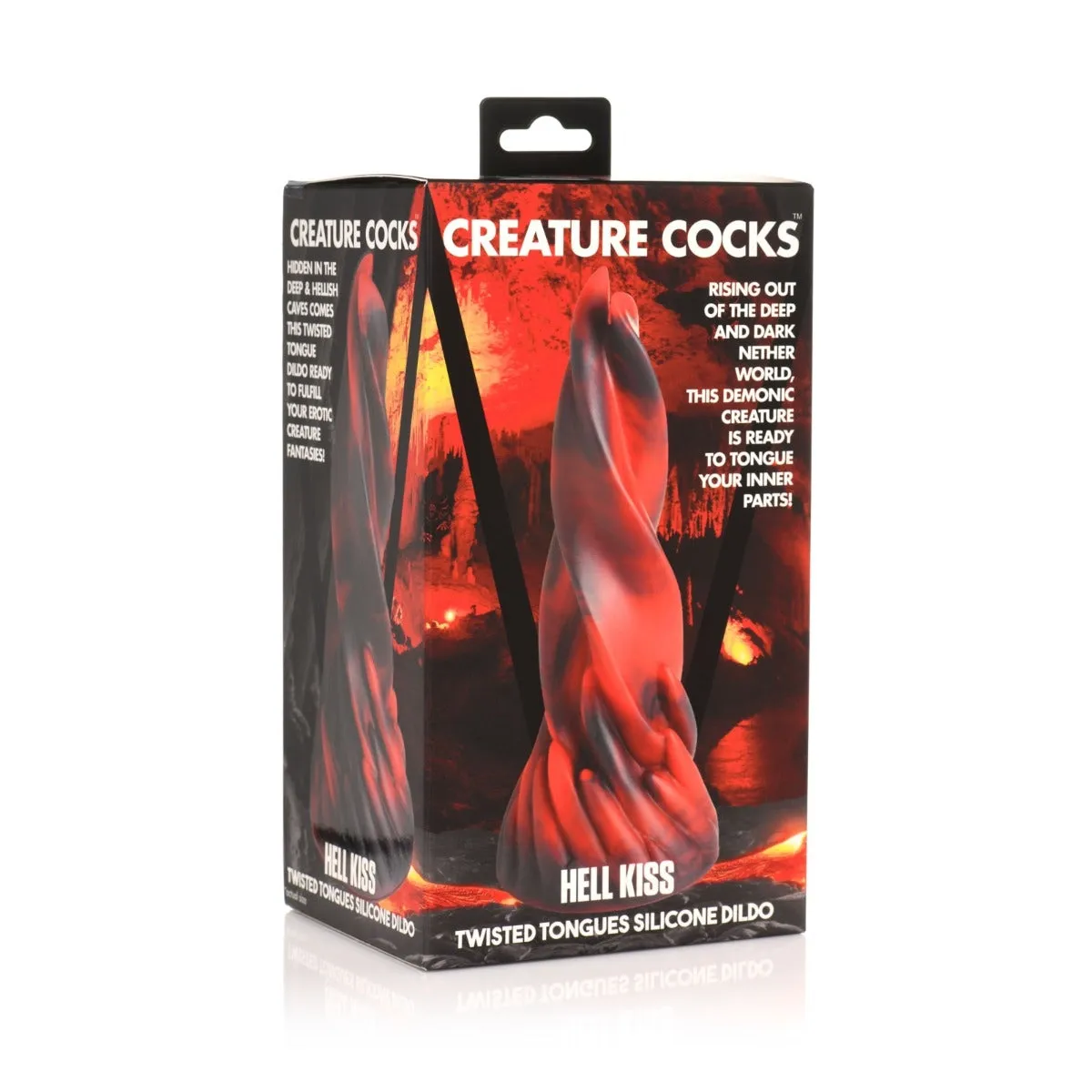 Creature Cocks Hell Kiss Twisted Tongues Silicone Dildo Red Black