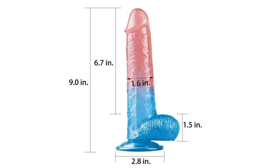 Dazzle Studs Dildo 9in Pink/Blue