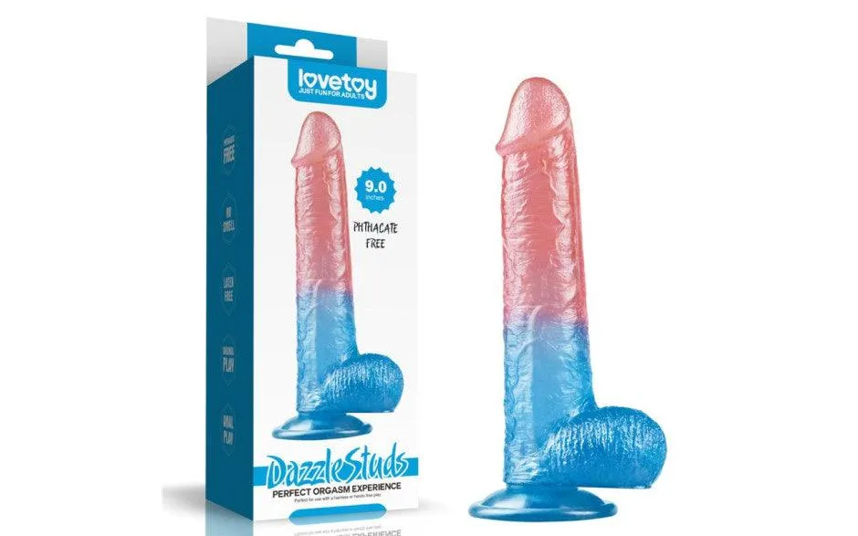 Dazzle Studs Dildo 9in Pink/Blue