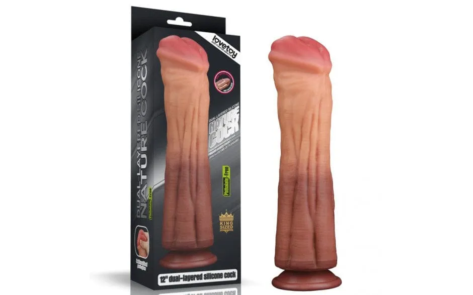 Dual layered Platinum Silicone Cock 12in