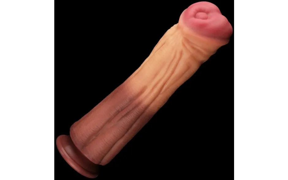 Dual layered Platinum Silicone Cock 12in