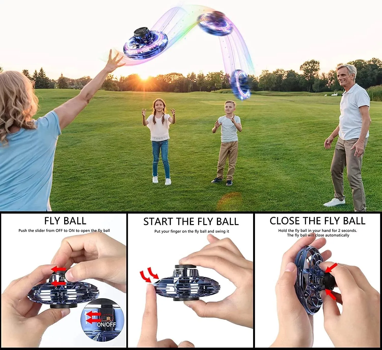 Flying Spinner Mini Drone, Mini Flying Ball Toys,With 360 Fly Rotating