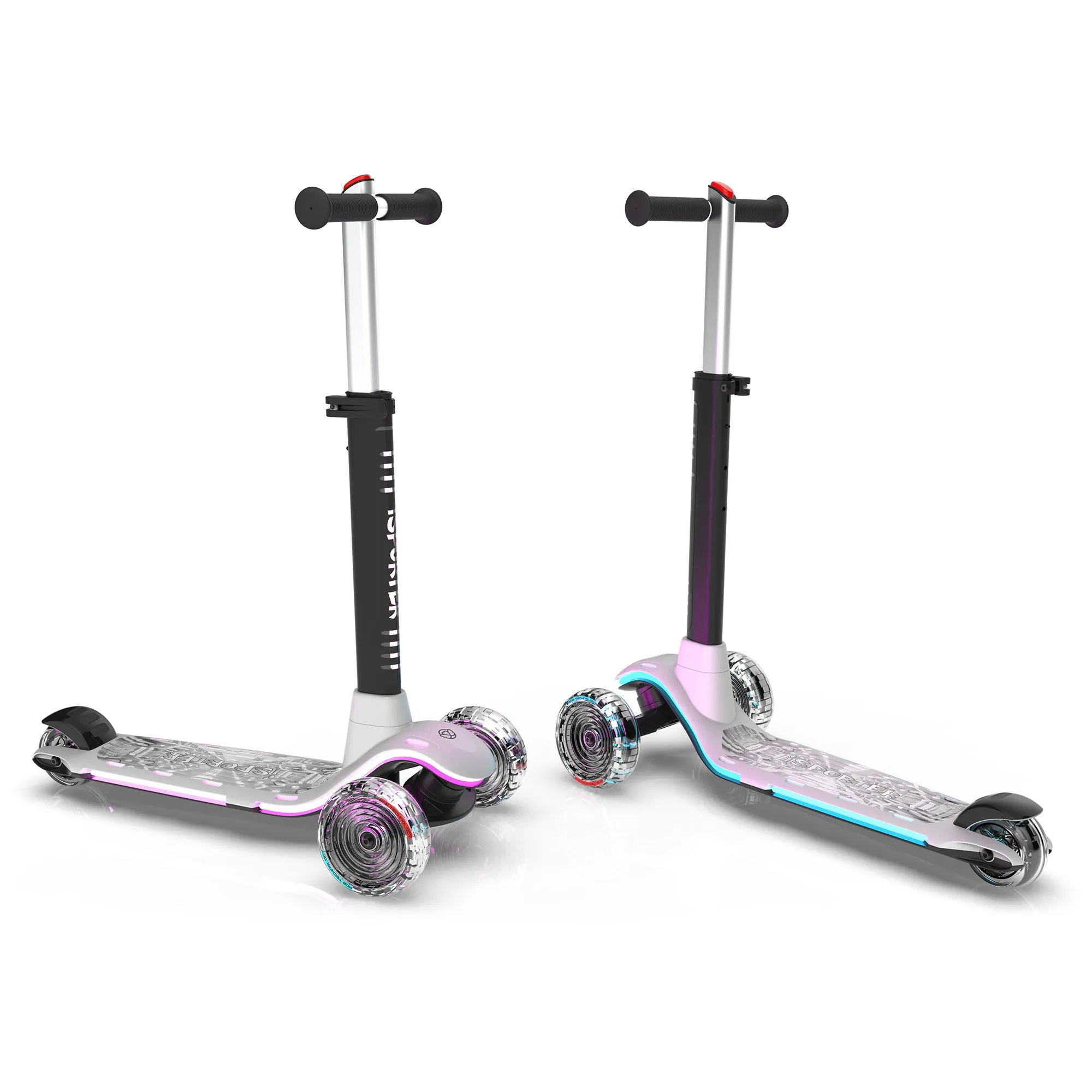 Foldable 3-Wheel Kids Scooter with Light-Up Wheels & Adjustable Height