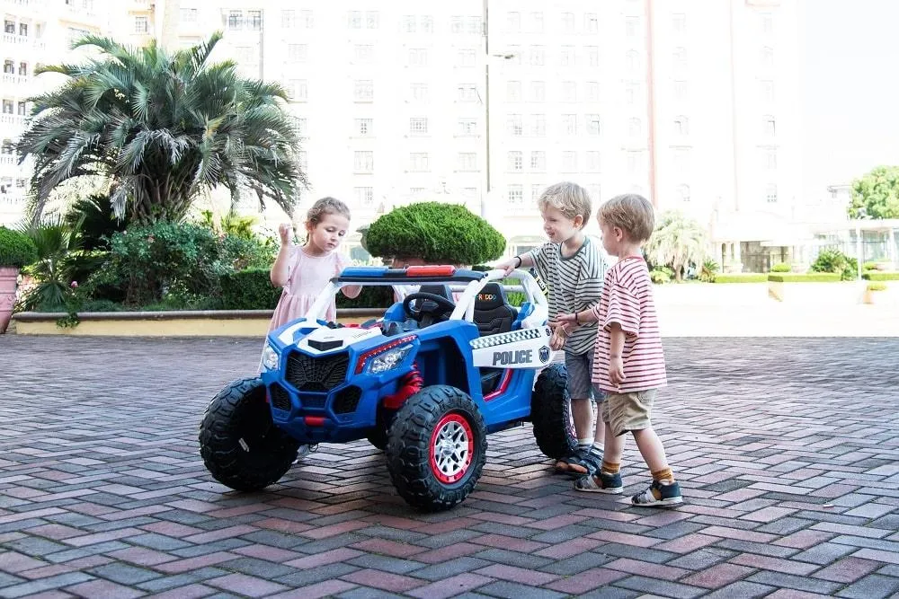 Freddo Toys 24V Freddo Storm Police UTV 2-Seater for Kids with Lights & Sirens