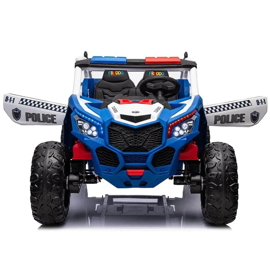 Freddo Toys 24V Freddo Storm Police UTV 2-Seater for Kids with Lights & Sirens