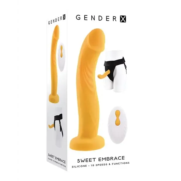 Gender X Sweet Embrace Dual Motor Strap On Vibe W/harness - Yellow