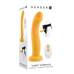 Gender X Sweet Embrace Dual Motor Strap On Vibe W/harness - Yellow