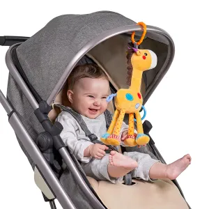 Giraffe Hanging rattle toy, soft baby hanging toy with teether stroller car seat crib plush activity toys for newborn infant 0 Month 