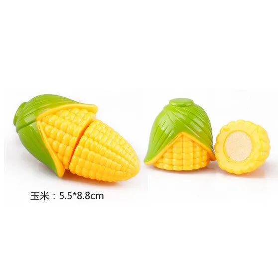 Hot Sale Plastic Kitchen Food Fruit Vegetable Cutting Kids Pretend Play Educational Toy Safety Children Kitchen Toys Sets