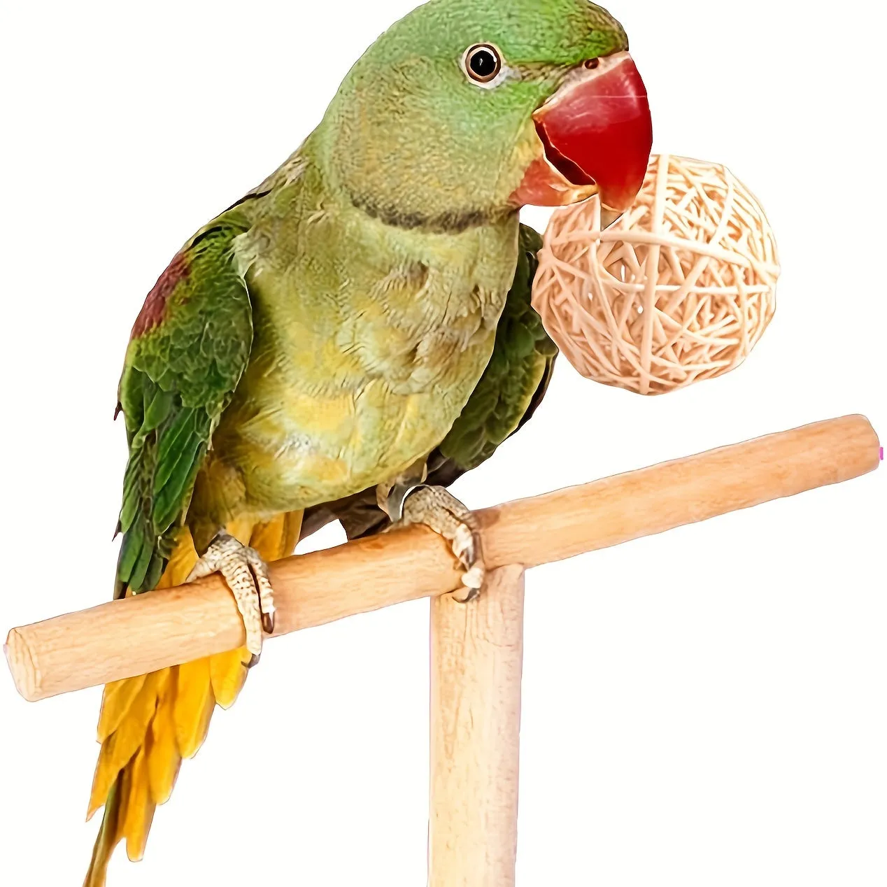 Interactive Parrot Chew Toy Set Fun and Durable Straw Ball for Pet Cage