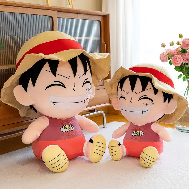 Kawaii Anime Figure Luffy Plush Throw Pillow One Piece Plush Toys Stuffed Doll Cute