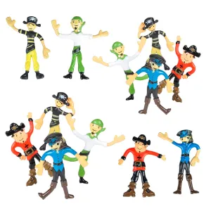 Kicko Bendable Pirates - 12 Pack of 3.75 Inches Rubbery Pirates - Stress Reliever, School