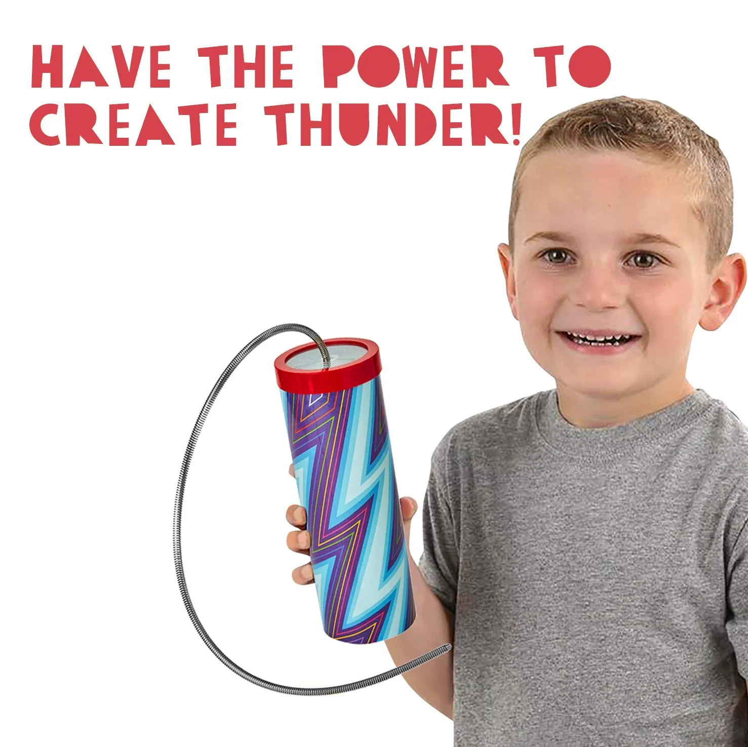 Kicko Thunder Cans - 1 Pack, Thunderstorm Noisemakers - 7 Inch - for Kids, Party Favors