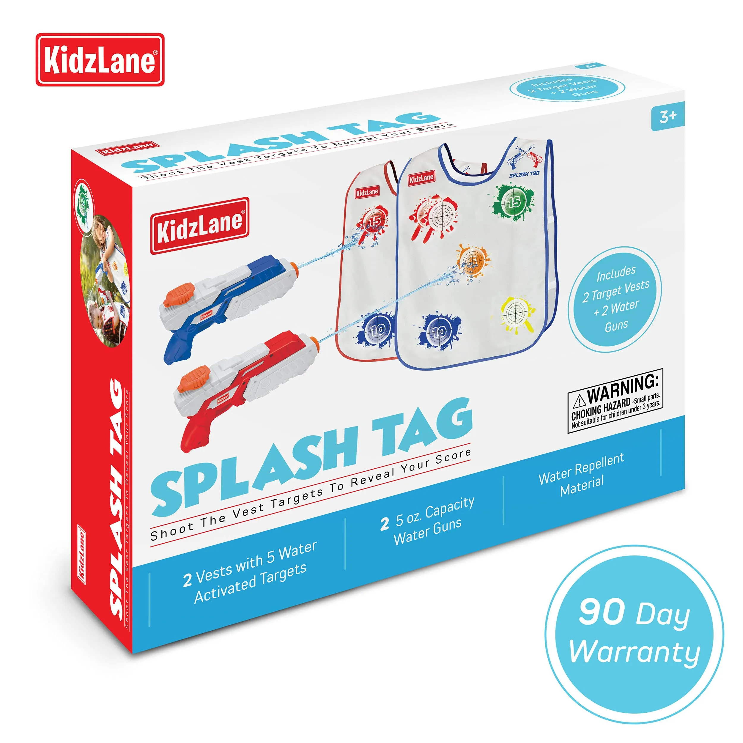 Kidzlane Water Guns & Water Activated Vests | Fun Water Toy for Kids Outside | Backyard