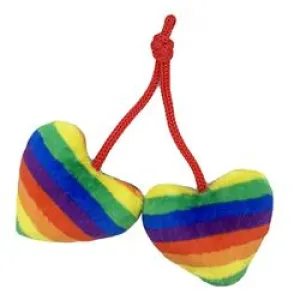 Kittybelles Plush Cat Toy Pride Heart Strings 5"