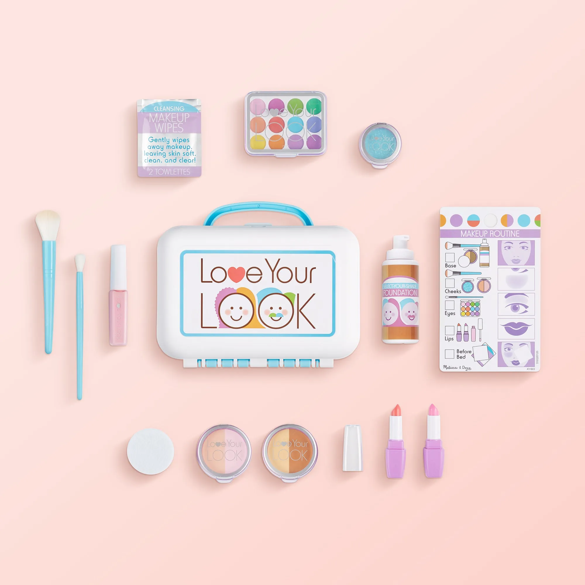 Melissa & Doug Love Your Look Pretend Makeup Kit Play Set Ð 16 Pieces for Mess-Free Pretend Play (DOES NOT CONTAIN REAL COSMETICS)