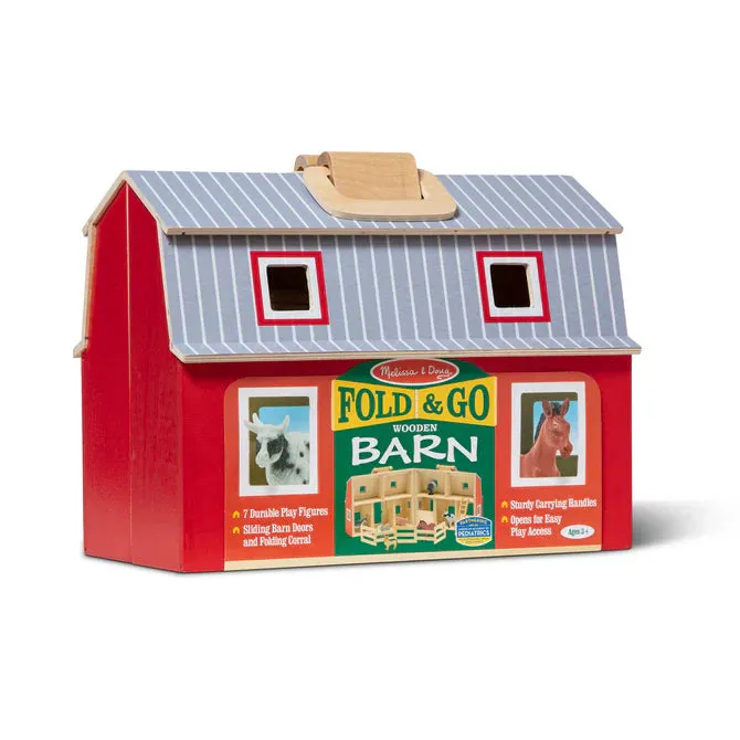 Melissa & Doug Wooden Fold & Go Barn