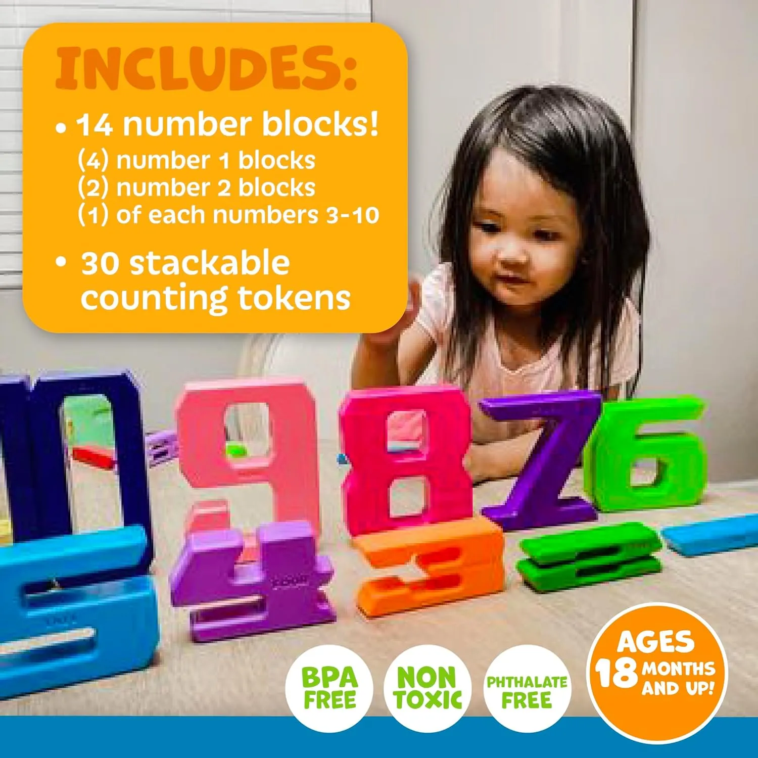 Number Blocks & Counting Coins 44 Piece Set