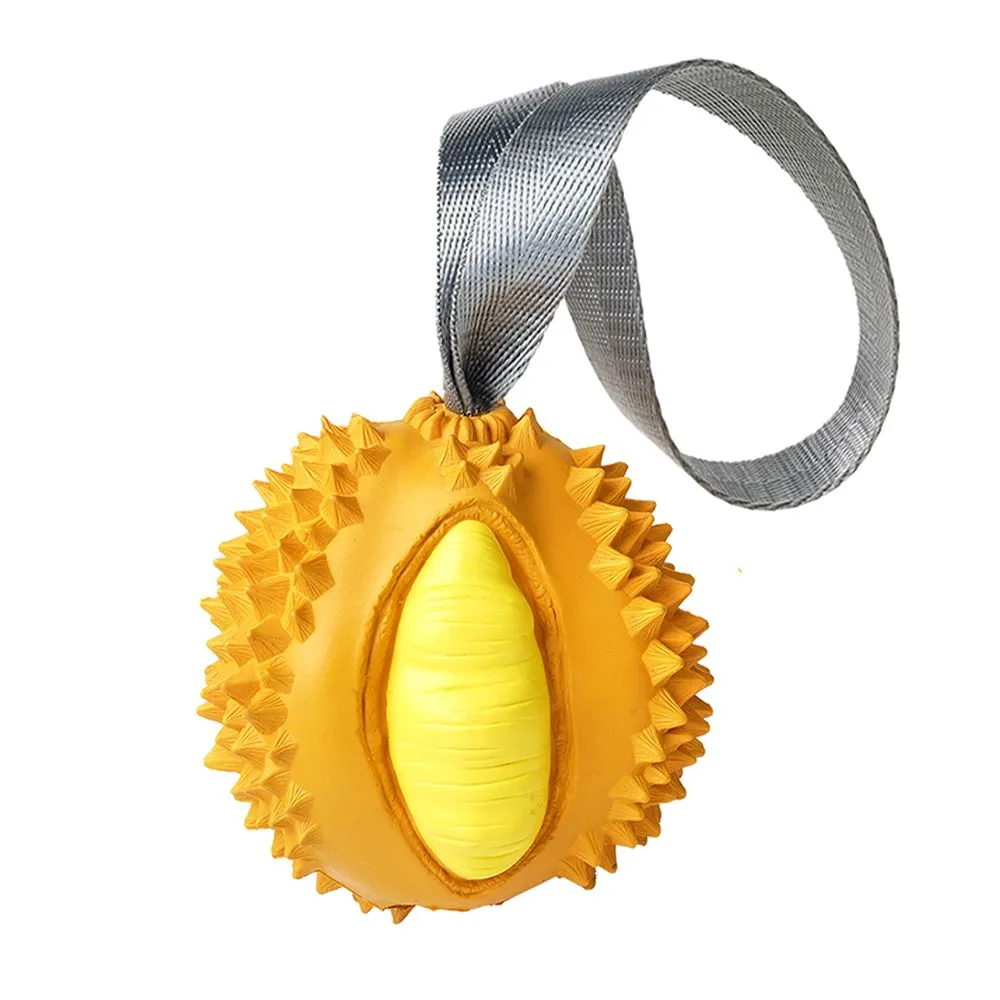 Petopia Tough Durable Durian with Strap Large Rubber Dog Toy Assorted Colours***