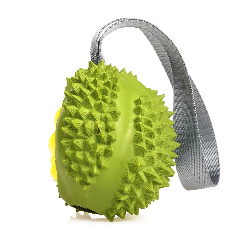 Petopia Tough Durable Durian with Strap Large Rubber Dog Toy Assorted Colours***