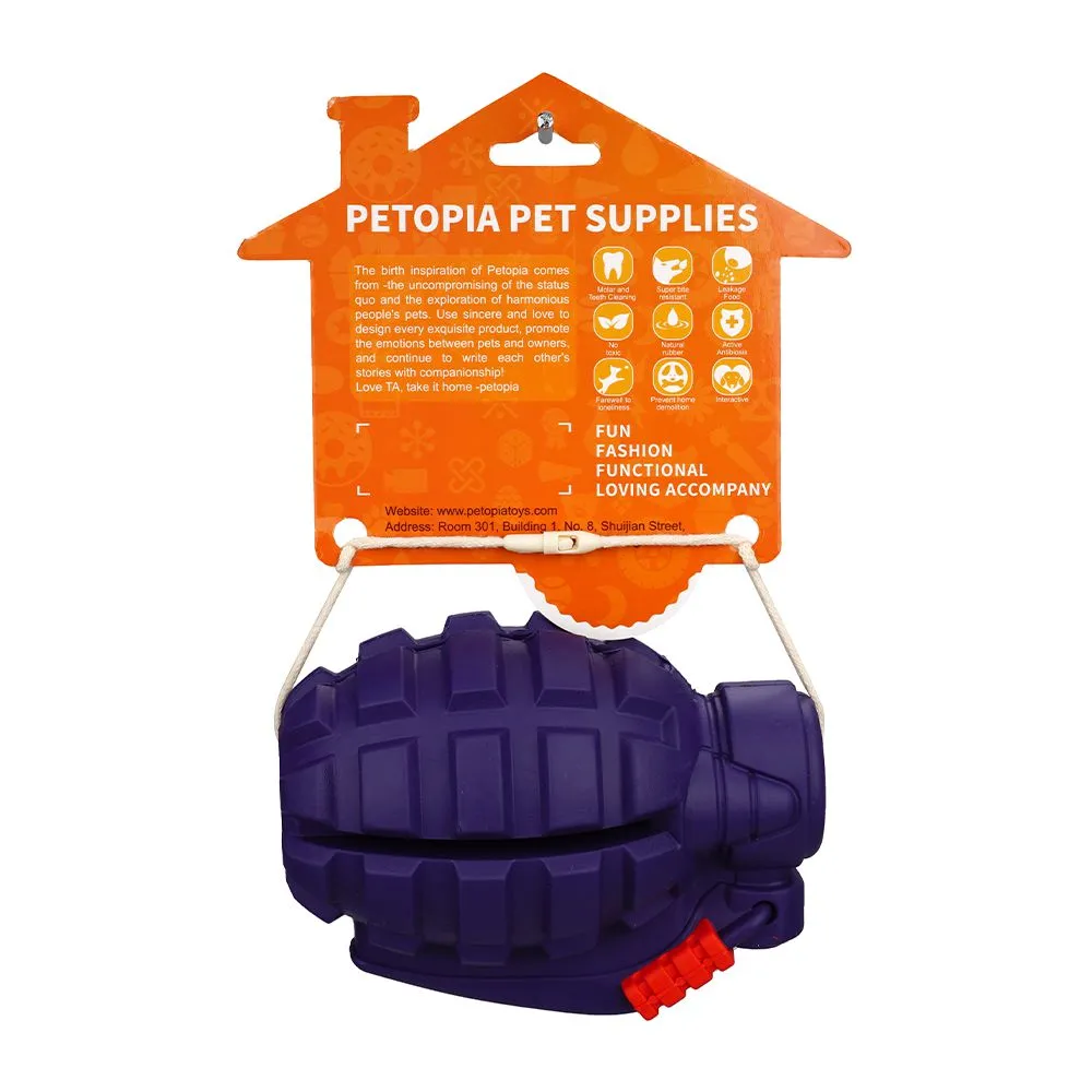 Petopia Tough Hand Grenade Rubber Dog Toy