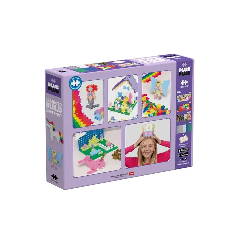 Plus Plus Learn to Build Super Set 1200pcs - Pastel Set