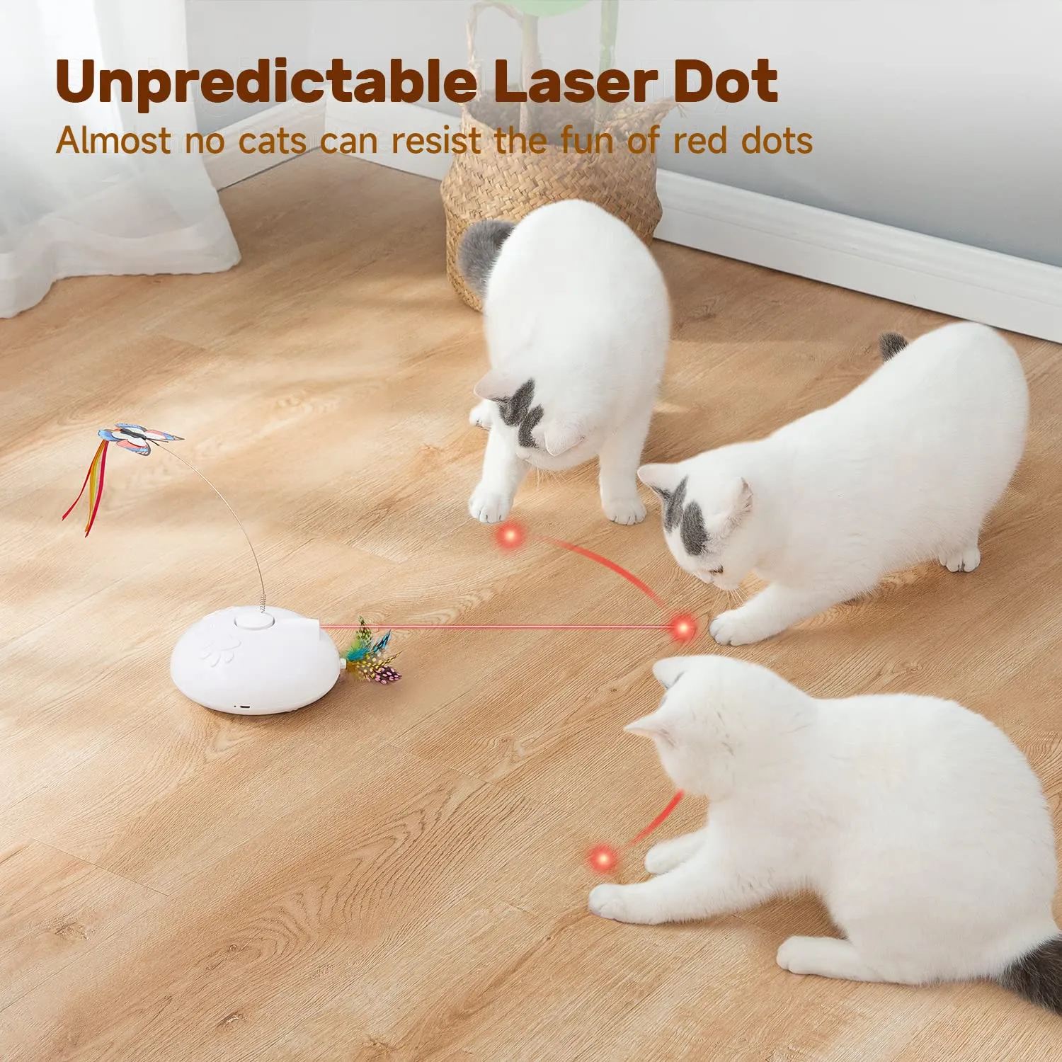 Potaroma Cat Laser Toys Interactive, 4in1 Rechargeable Kitten Toy