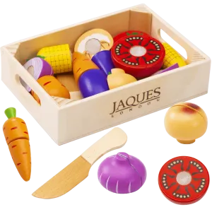 Pretend Play Food Set - Wooden Fruit and Veg