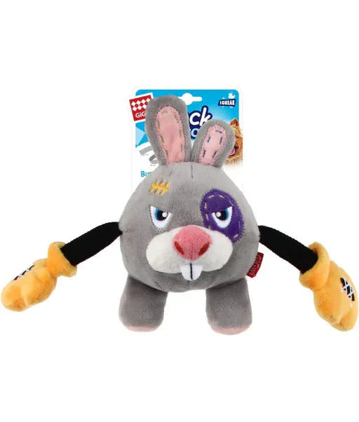 Rock Zoo 'King Boxer' Rabbit With Squeaker & Crinkle Paper Plush/BungeeArm