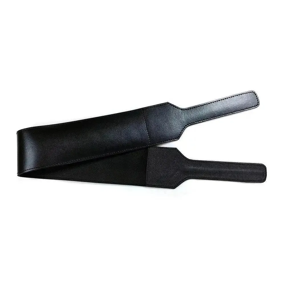 Rouge Garments Black Leather Folded Open Paddle