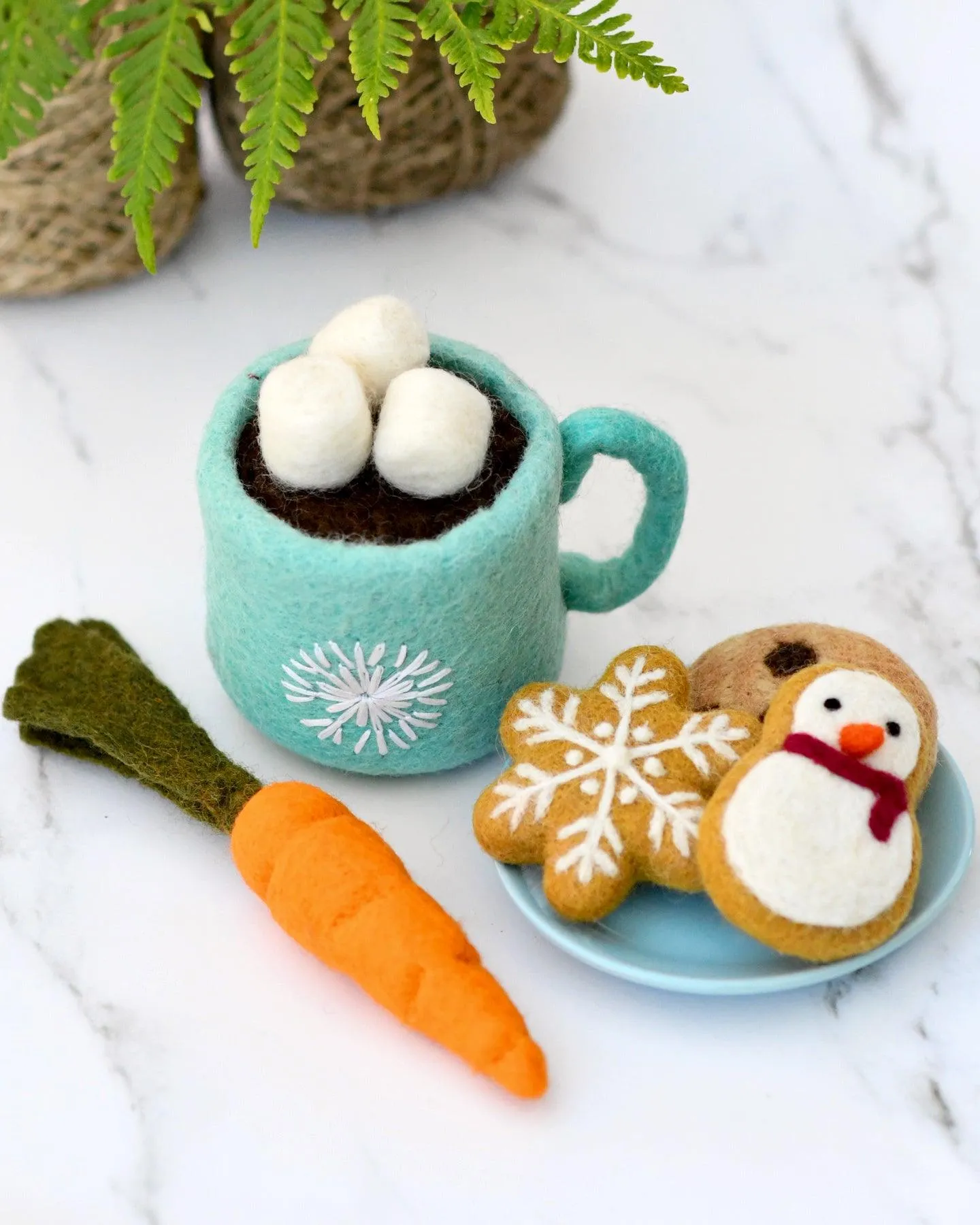 Santa's Snacks with Blue Hot Chocolate Cup