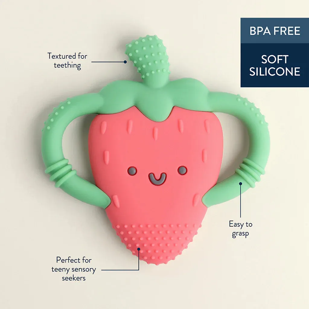 Strawberry Chew Crew Silicone Teether