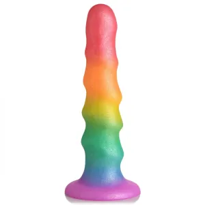 Colorful Zigzag Silicone Rainbow Dildo