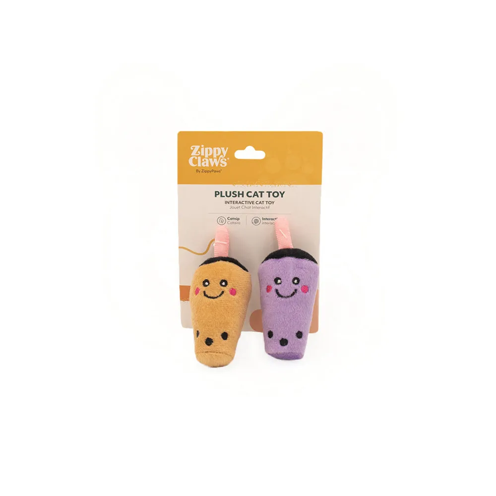 Zippyclaws Burrow Nomnomz Milk Tea And Taro 2 Pack Cat Toy